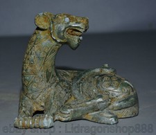 4.2 "Antique Chine Bronze Ware Dynasty Place léopard panthère Sculpture animale