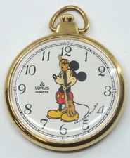Mickey Mouse Disney Lorus Quartz Poche Montre 1990s Pièces / Réparation - P118