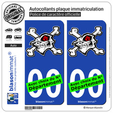 2 Stickers autocollant plaque