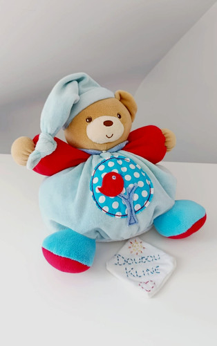 Peluche doudou ours boule bleu - peluche/doudou,