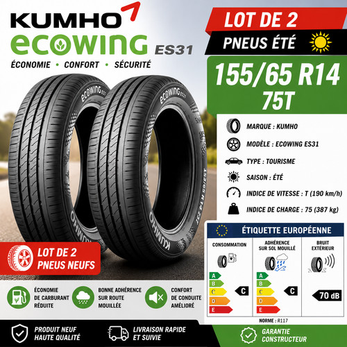 Lot pneus 155 r14 - 2,