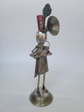 Vintage Metal Folk Art Tuba Sousaphone Player Welding Art