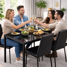 Table Salle à Manger Noir + 4