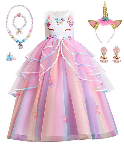 Robe princesse fille licorne - princesse,