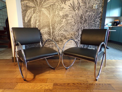 Paire fauteuil chrome - paire, 2