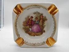 STUNNING LIMOGES PORCELAIN GALANTE SCENE ASHTRAY SIGNED FRAGONARD