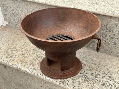 Ancien brasero fer rustique - en,