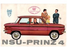 ▬►RARE PROSPECTUS ORIGINAL  NSU-PRINZ 4 + Photo Originale de 1961 TBE
