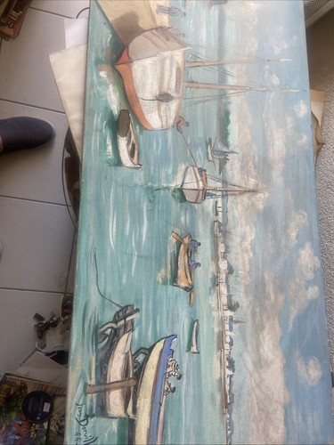 Huile sur toile port - sur, de
