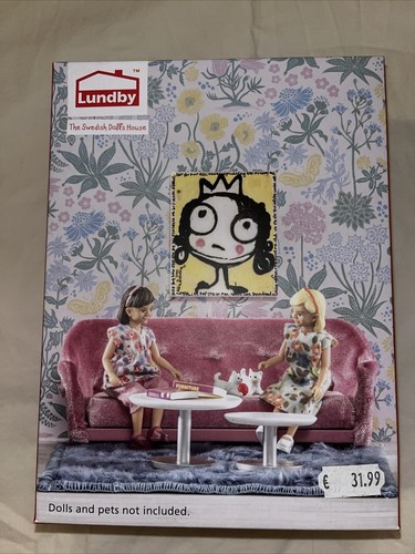 Lundby doll house - pink, sofa