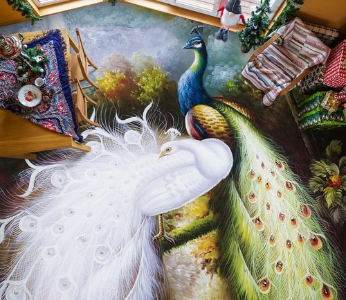 Paon blanc 8188na papier - paon, 3d