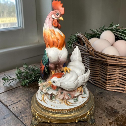 Sculpture capodimonte coq - sculpture,