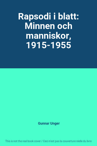 Rapsodi blatt minnen och - i,