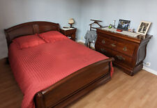 Chambre à coucher style Louis Philippe merisier massif avec commode