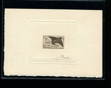 Somali Coast 1959 Fish Scott 279 Rare Signed Sunken Die Artist Proof in Sepia