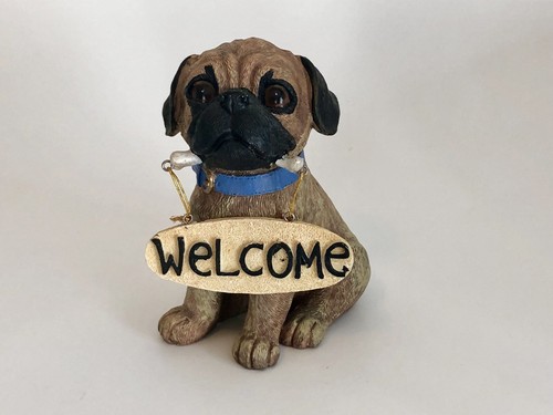 Resin fawn pug - resin,
