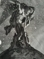 ATLAS SKY STAR PICART THE ROMAIN ENGRAVING 1733 ETCHING EAU FORTE R3989
