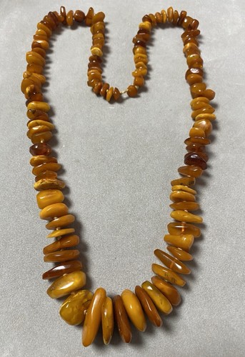 Collier perles ambre - collier,