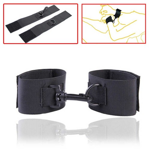 Menottes tissu noir bdsm - noir,
