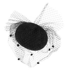 Vintage Hat Funeral Veil Black Miss Wedding Headpiece Cloche Women