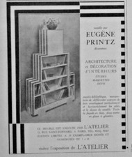 PRESS ADVERTISEMENT 1927 FURNITURE BY EUGÈNE PRINTZ DECORATOR THE WORKSHOP