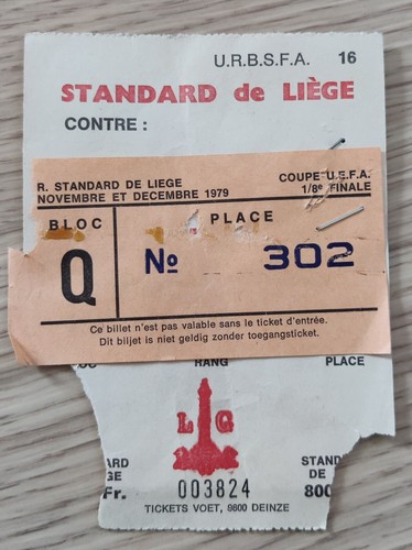 Billet 1979 standard liege - billet,