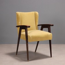 Fauteuil Vintage Tissu Bois Rembourrage Design des Années 60 Original