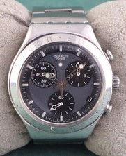 Beautiful Swatch Irony Chronograph Gray Dial Men Watch Great Working Condition