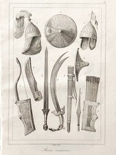 PERSIAN ENGRAVING "ANCIENT WEAPONS"