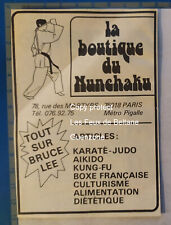 Publicité vintage Boutique du Nunchaku tout sur BRUCE LEE  1975