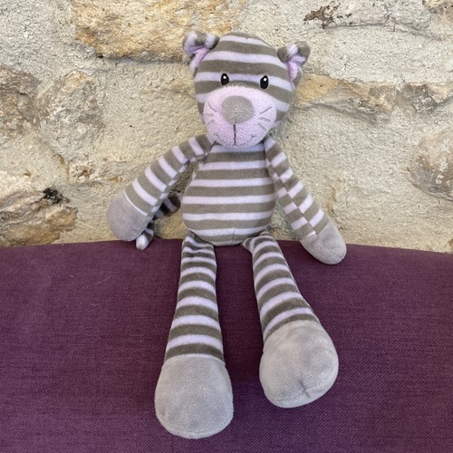 Doudou peluche chat tigre gris - chat,