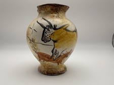 MCM Vintage Cerabel Sarlat, France Cave Art Painting Vase