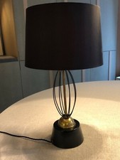 Beautiful mid-century black steel and brass lamp - rewired fully working order