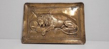 Plateau Ancien Cuivre Helvetiorum Fidei Ac Virtuti Lion