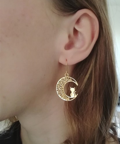 Boucles oreilles dore - d'oreilles,