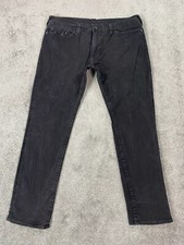 True Religion Jeans Mens 42x33 Black GENO Relaxed Tour Horseshoe Luxury Designer