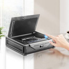 VEVOR Coffre-Fort pour 2 Pistolets Coffre-Fort Biométrique Triple Déverrouillage