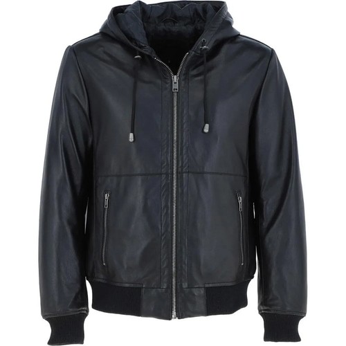 Veste cuir capuche pour - à,
