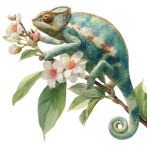 Autocollant chameleon - autocollant,