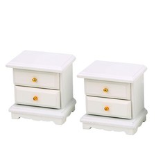 1:12 Mini Furniture Double Bed Long Mirror Bedside Table Chair Cabinet Doll