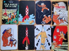 Plaque alu 20 cm x 30 cm de Tintin en cosmonaute et avec sa fusée. Au choix