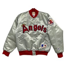 RARE VTG 80s MLB CALIFORNIA ANAHEIM ANGELS FELCO SATIN JACKET SIZE M MADE IN USA