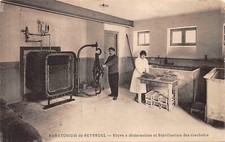 Old postcard sanatorium de Seyssuel disinfection and sterilization of spits 