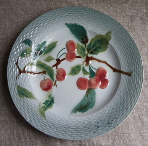 Ancienne assiette barbotine - assiette, en