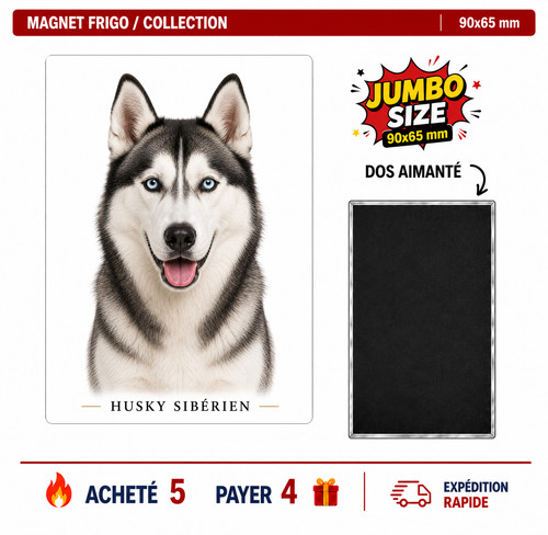 Magnet husky siberien - husky, 90x65