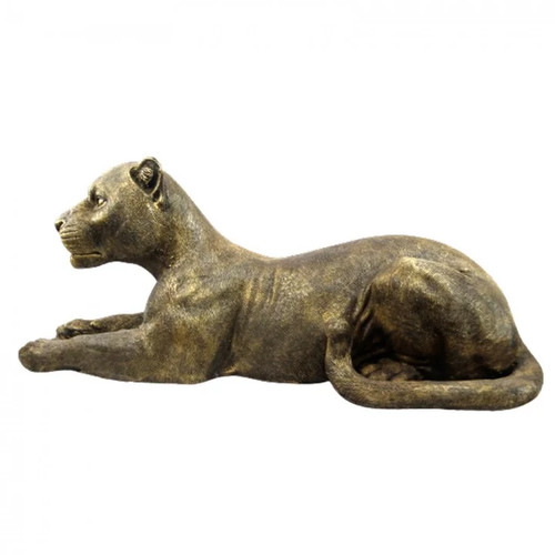 Statue lion résine - en, couché