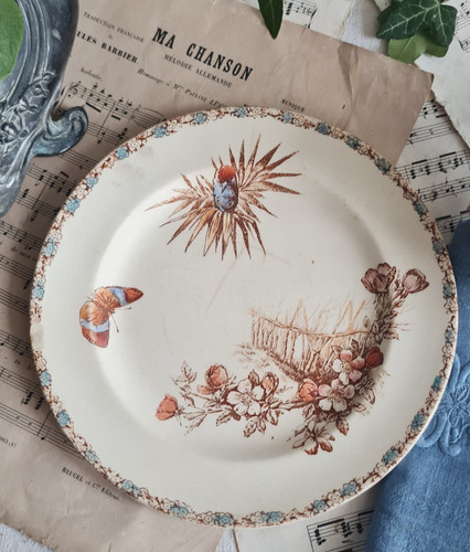 Ancienne assiette terre - assiette, fer