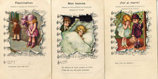 LOT 3 cards songs and illustrations Willemetz Amould Yvain Charles Marisette