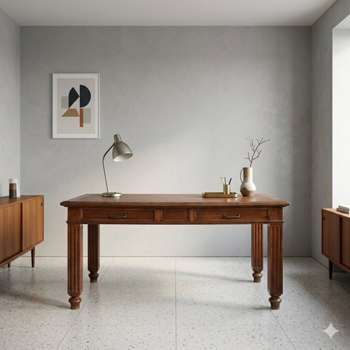 Bureau ancien noyer - noyer, avec
