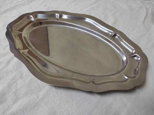Plat service ovale - de, inox